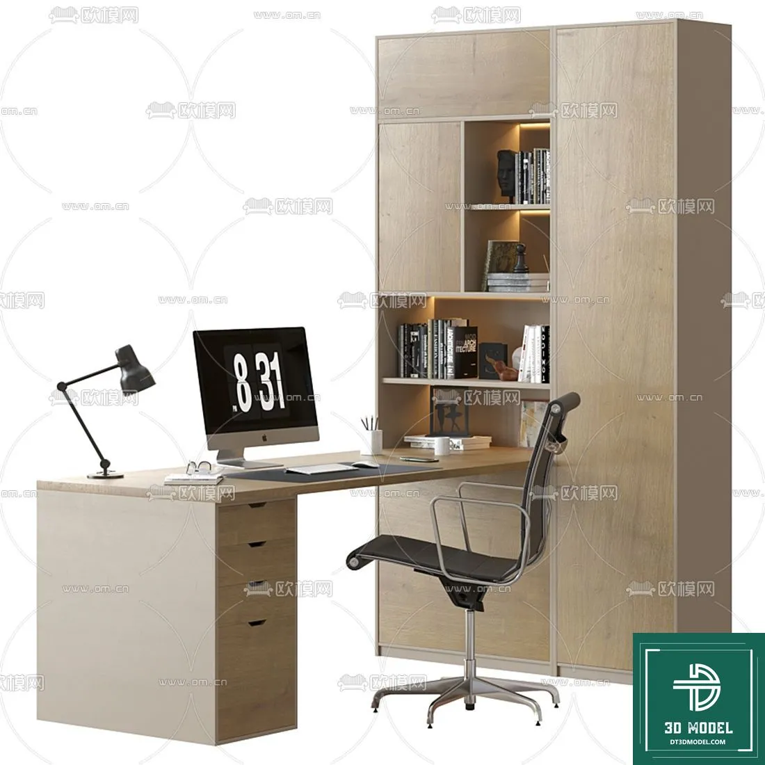 Desk 3D Model for Office - Furniture and Interior Design - 016