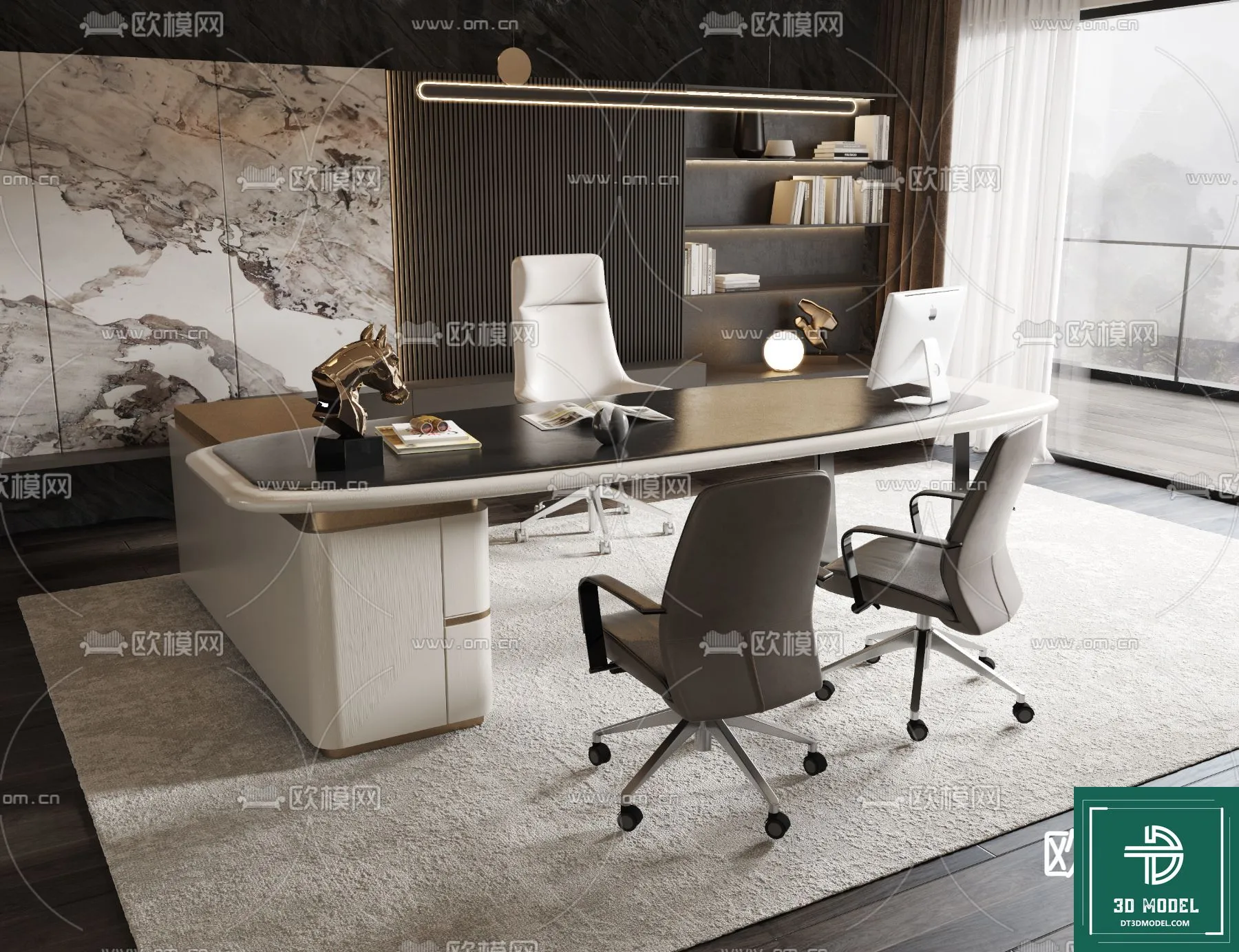 Desk 3D Model for Office - Furniture and Interior Design - 018