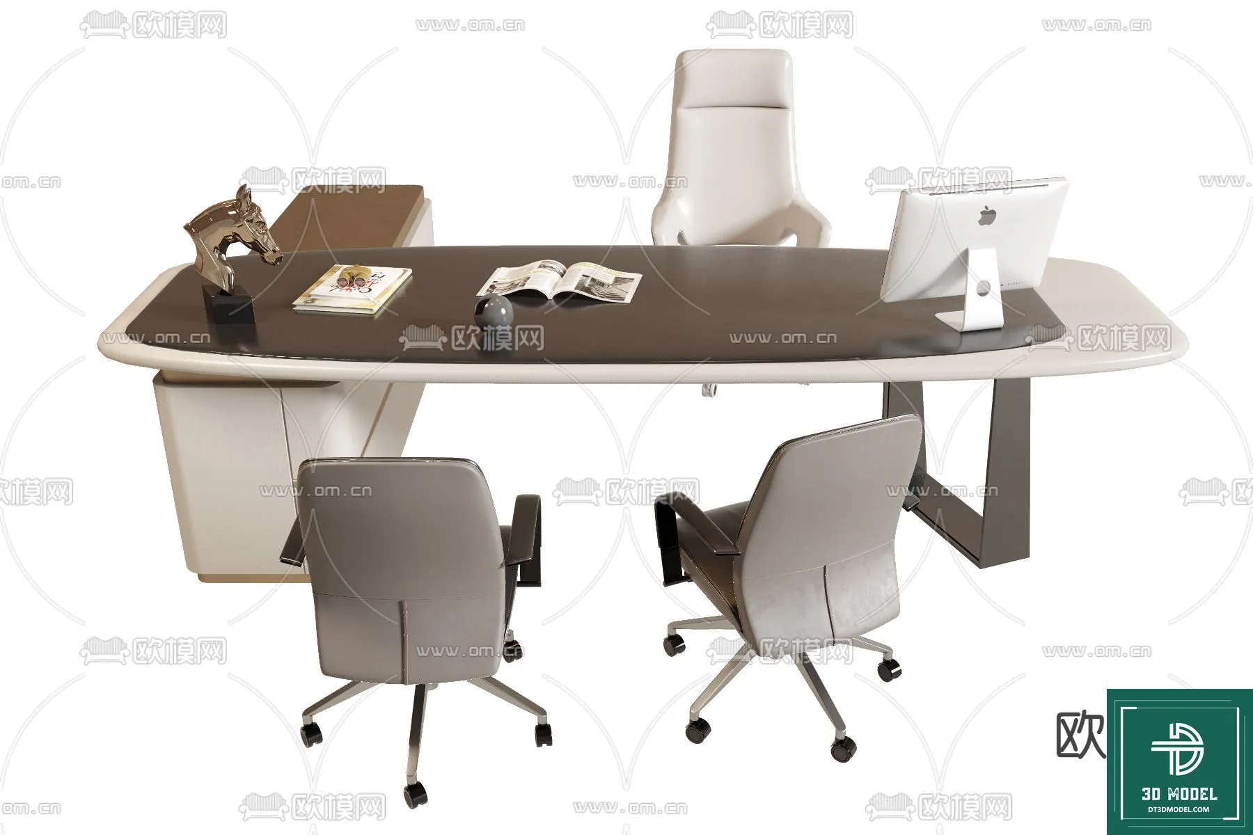Desk 3D Model for Office - Furniture and Interior Design - 020