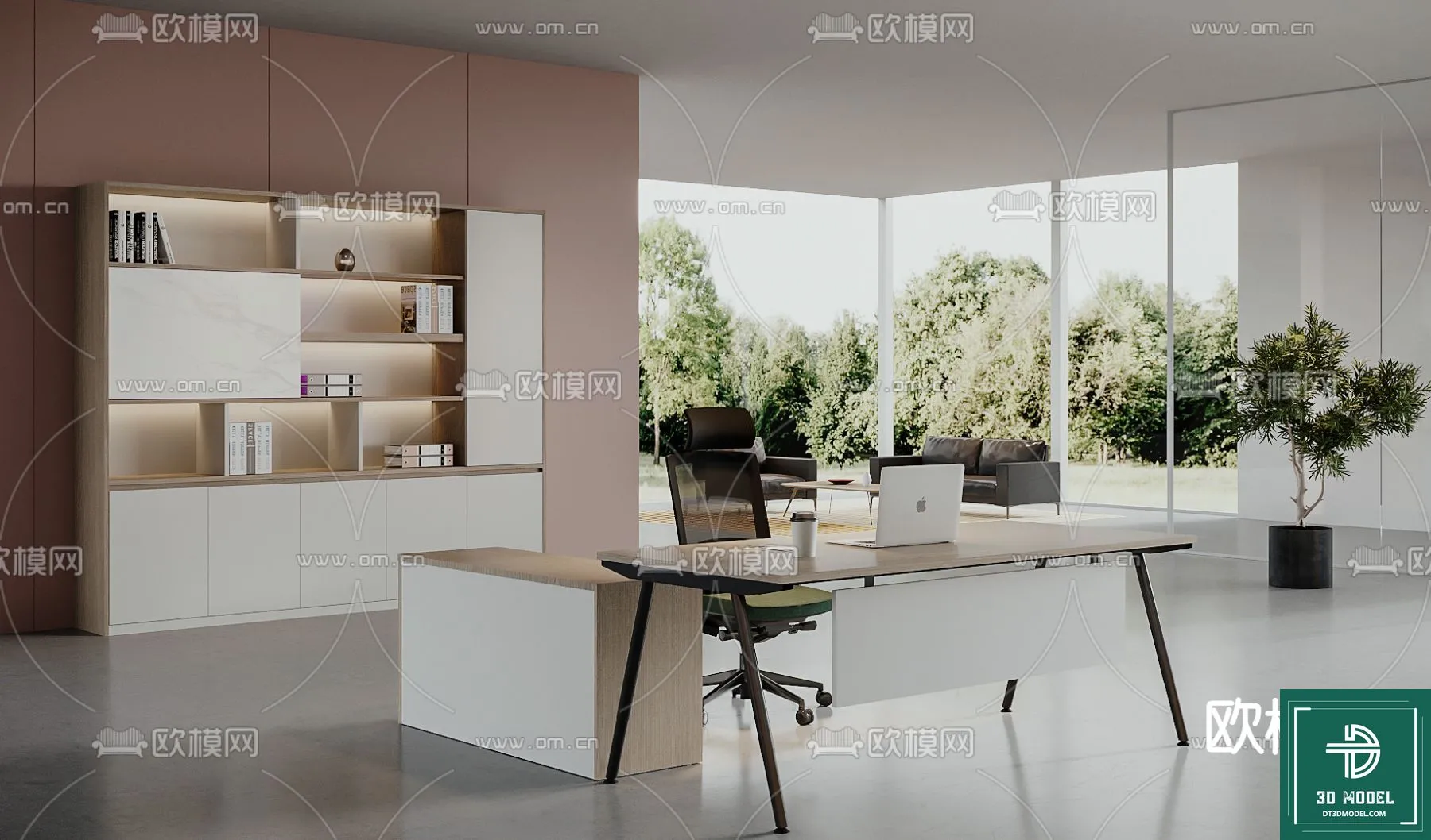 Desk 3D Model for Office - Furniture and Interior Design - 024