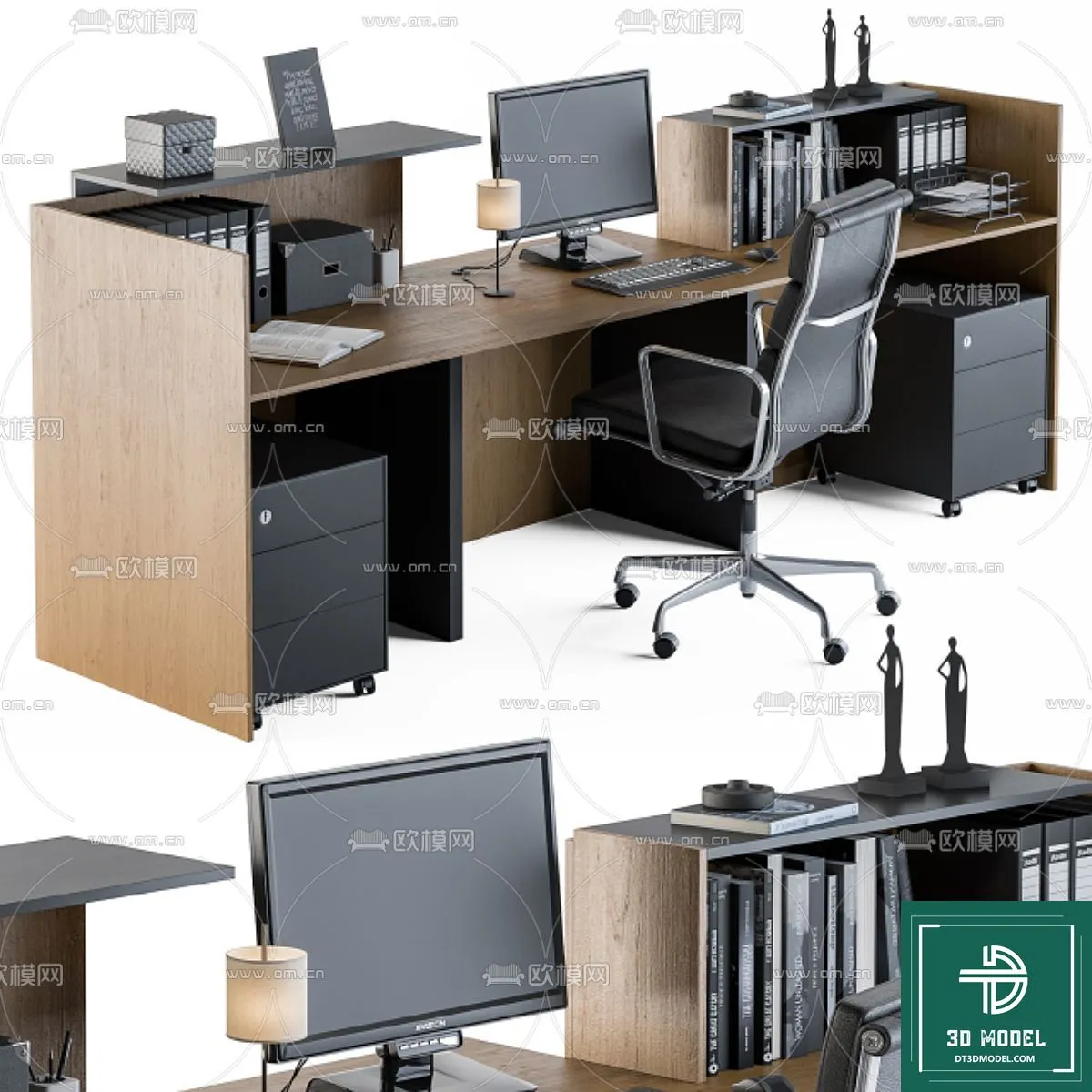 Desk 3D Model for Office - Furniture and Interior Design - 032