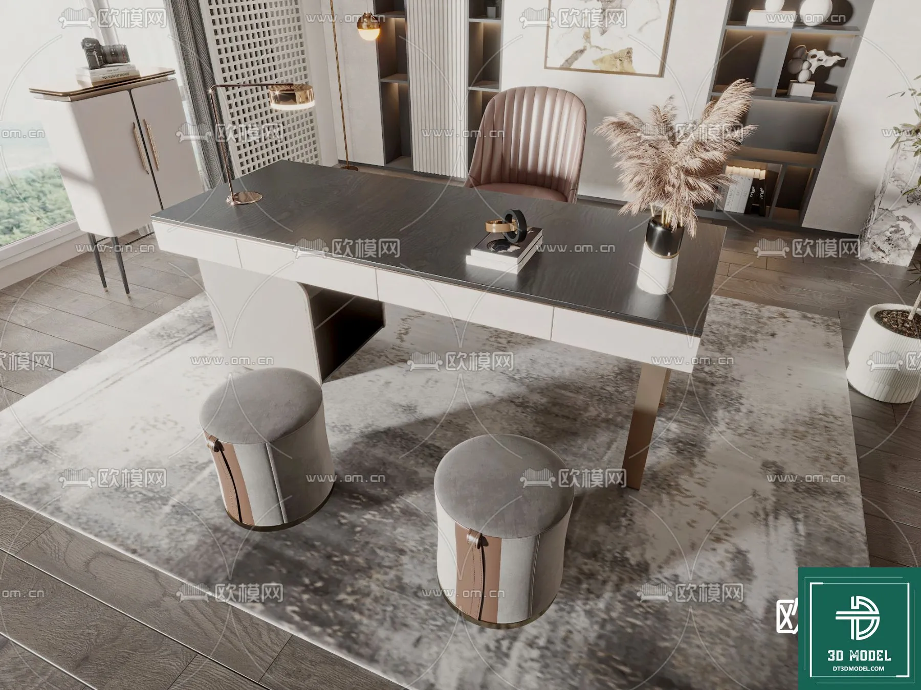 Desk 3D Model for Office - Furniture and Interior Design - 035