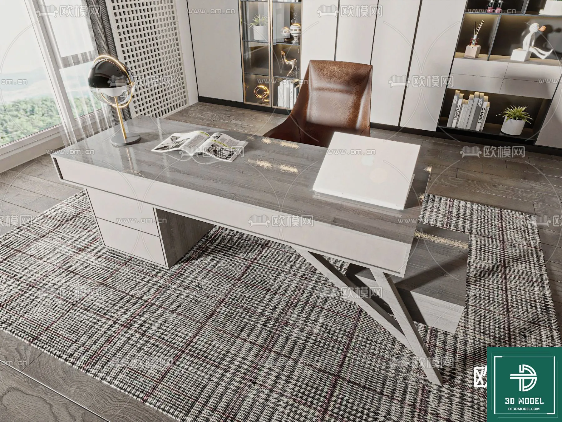 Desk 3D Model for Office - Furniture and Interior Design - 036