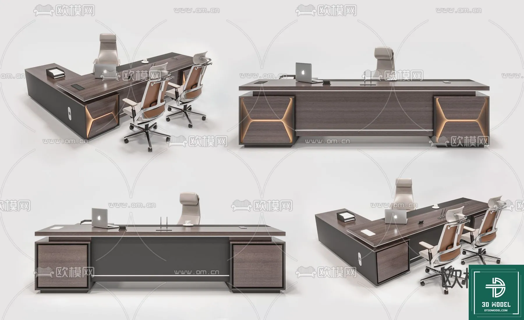 Desk 3D Model for Office - Furniture and Interior Design - 043