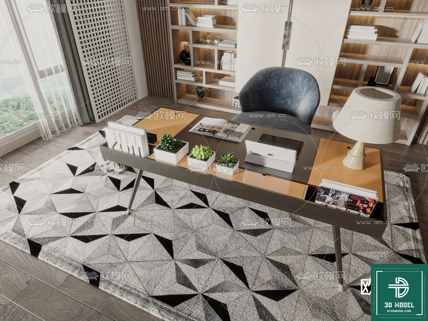 Desk 3D Model for Office - Furniture and Interior Design - 044