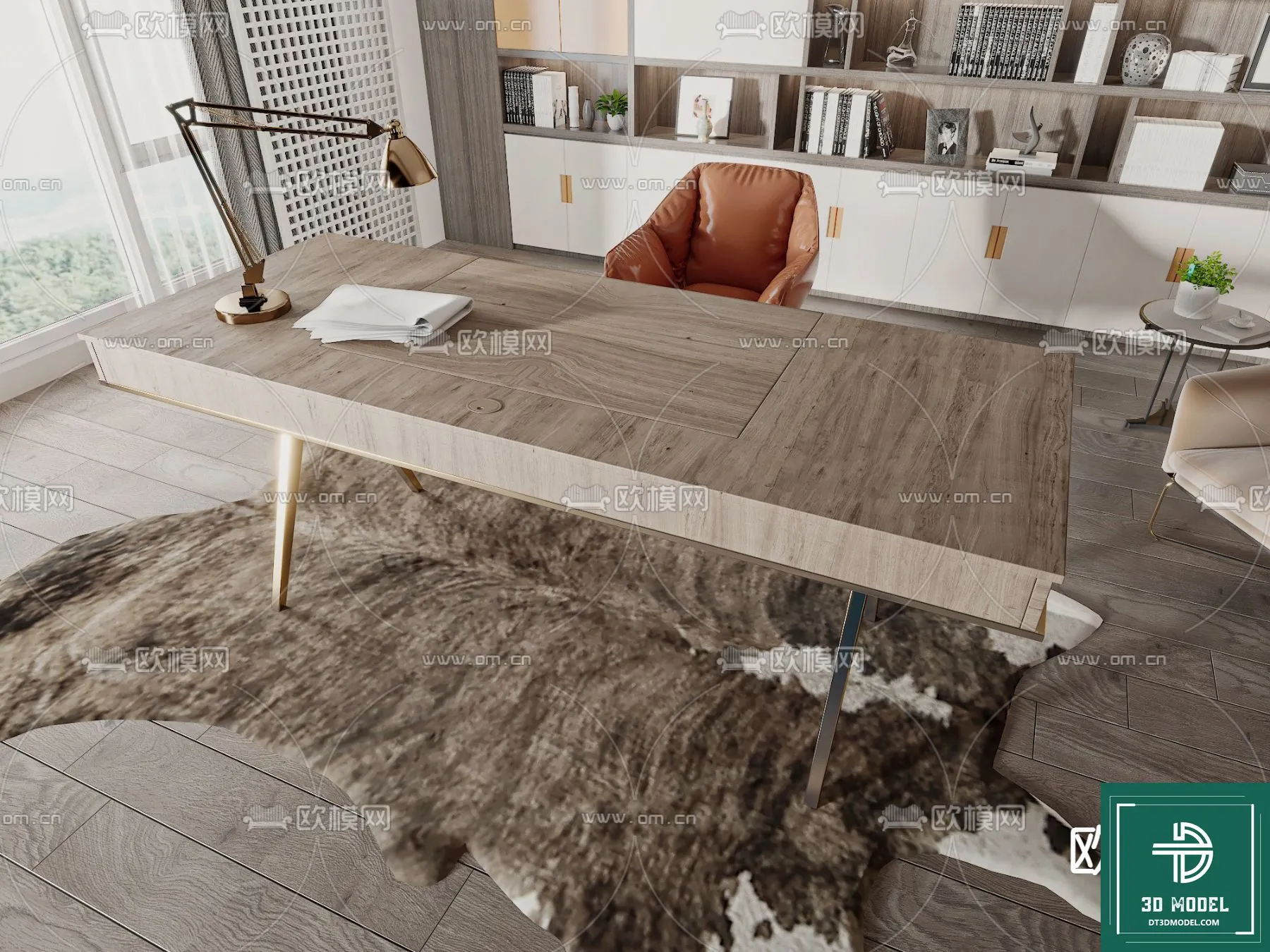 Desk 3D Model for Office - Furniture and Interior Design - 046