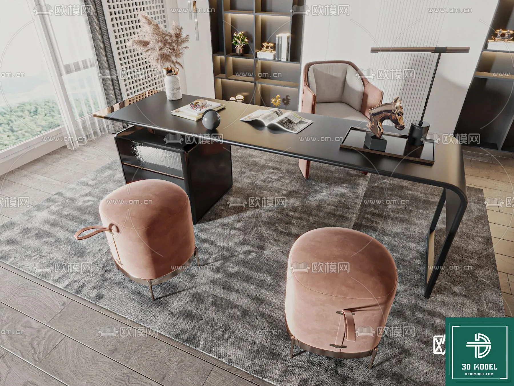 Desk 3D Model for Office - Furniture and Interior Design - 047