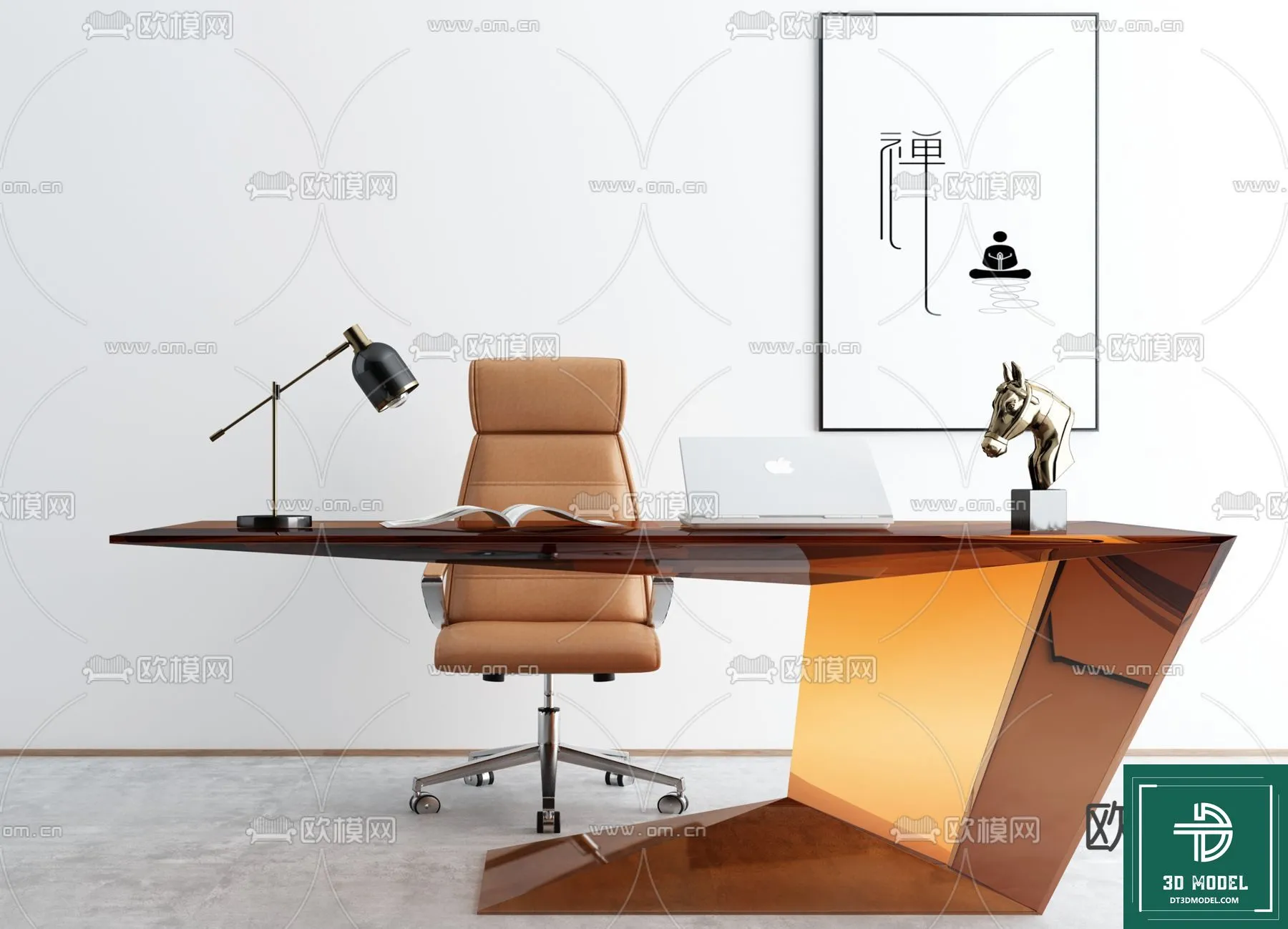 Desk 3D Model for Office - Furniture and Interior Design - 048