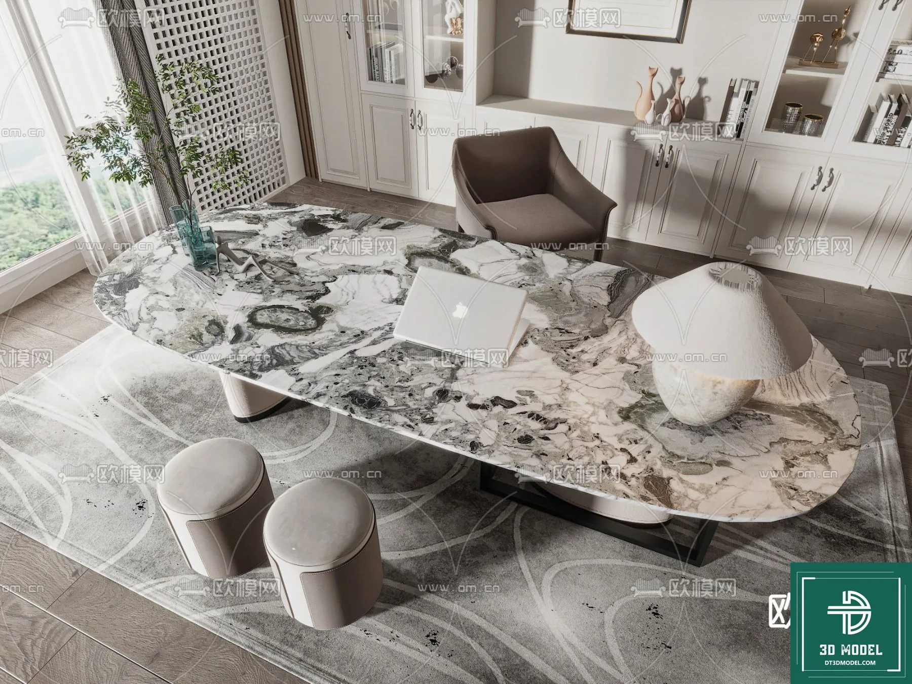 Desk 3D Model for Office - Furniture and Interior Design - 055