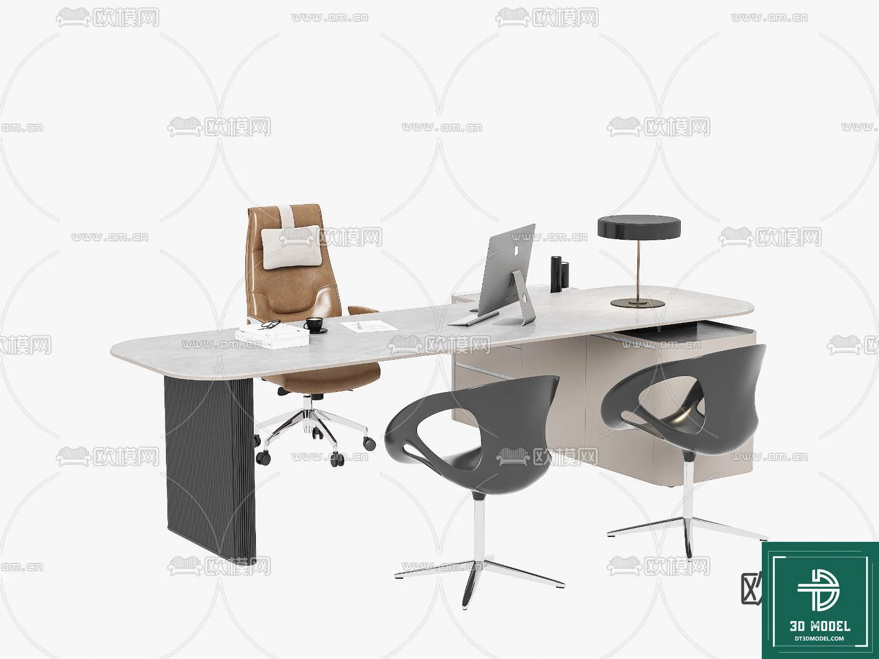 Desk 3D Model for Office - Furniture and Interior Design - 063