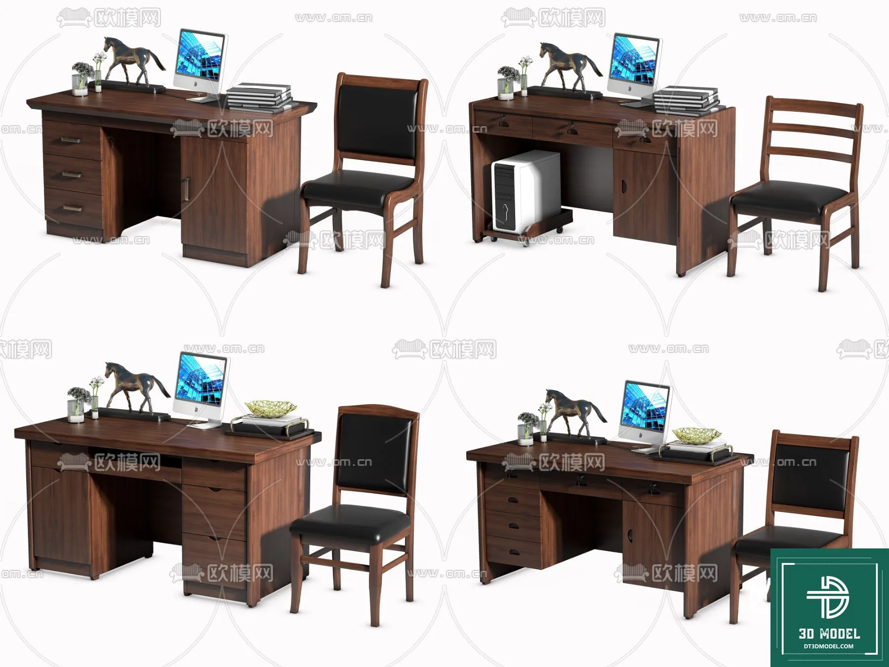 Desk 3D Model for Office - Furniture and Interior Design - 074