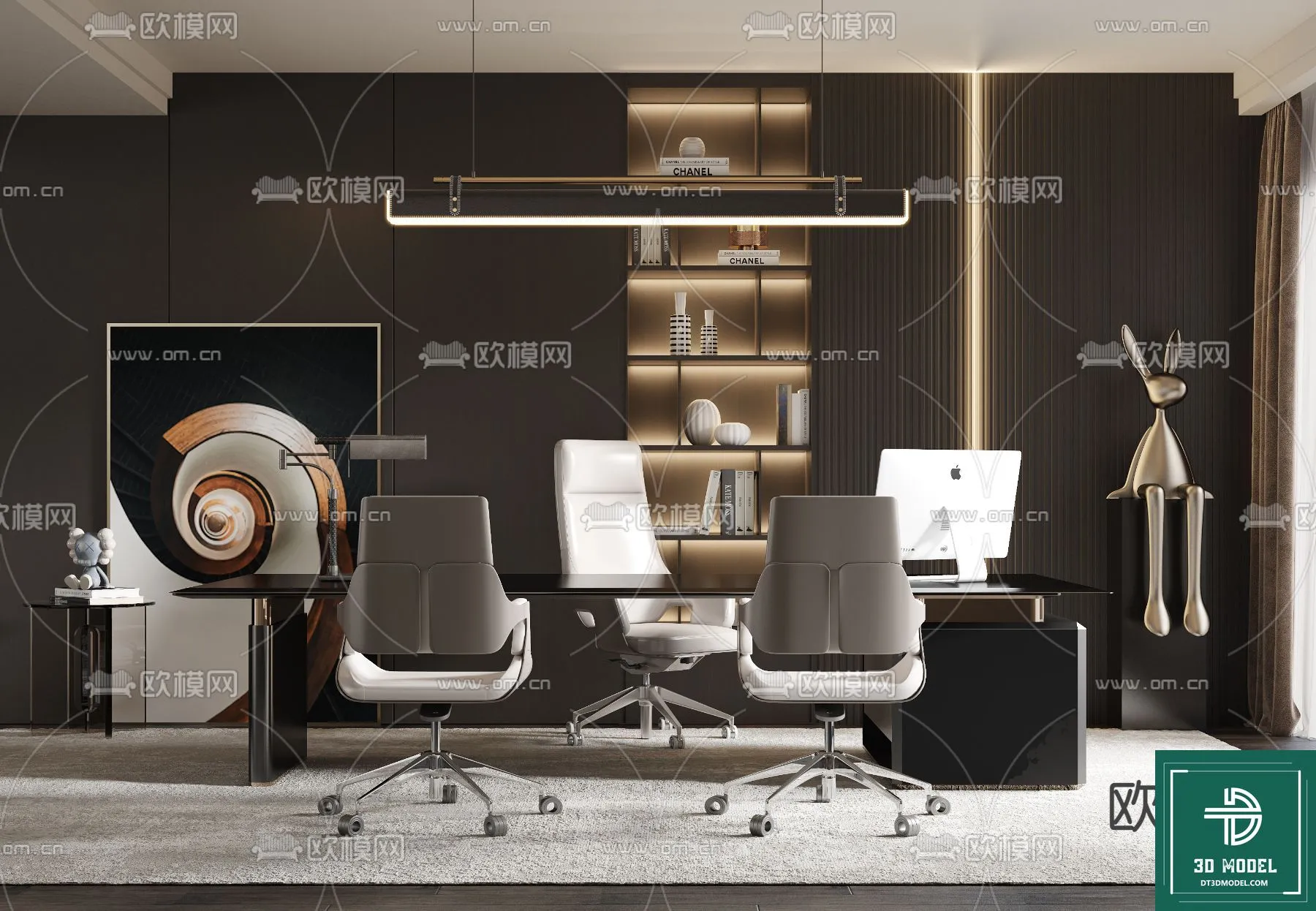 Desk 3D Model for Office - Furniture and Interior Design - 079