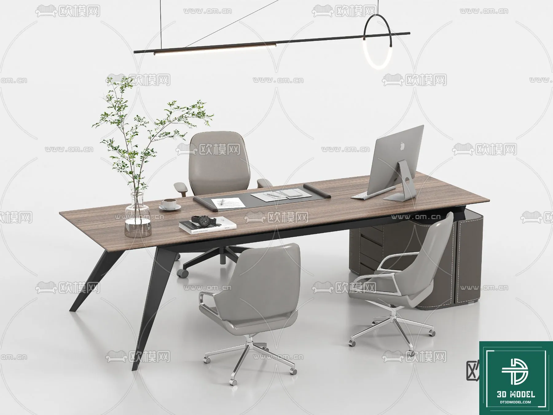 Desk 3D Model for Office - Furniture and Interior Design - 080