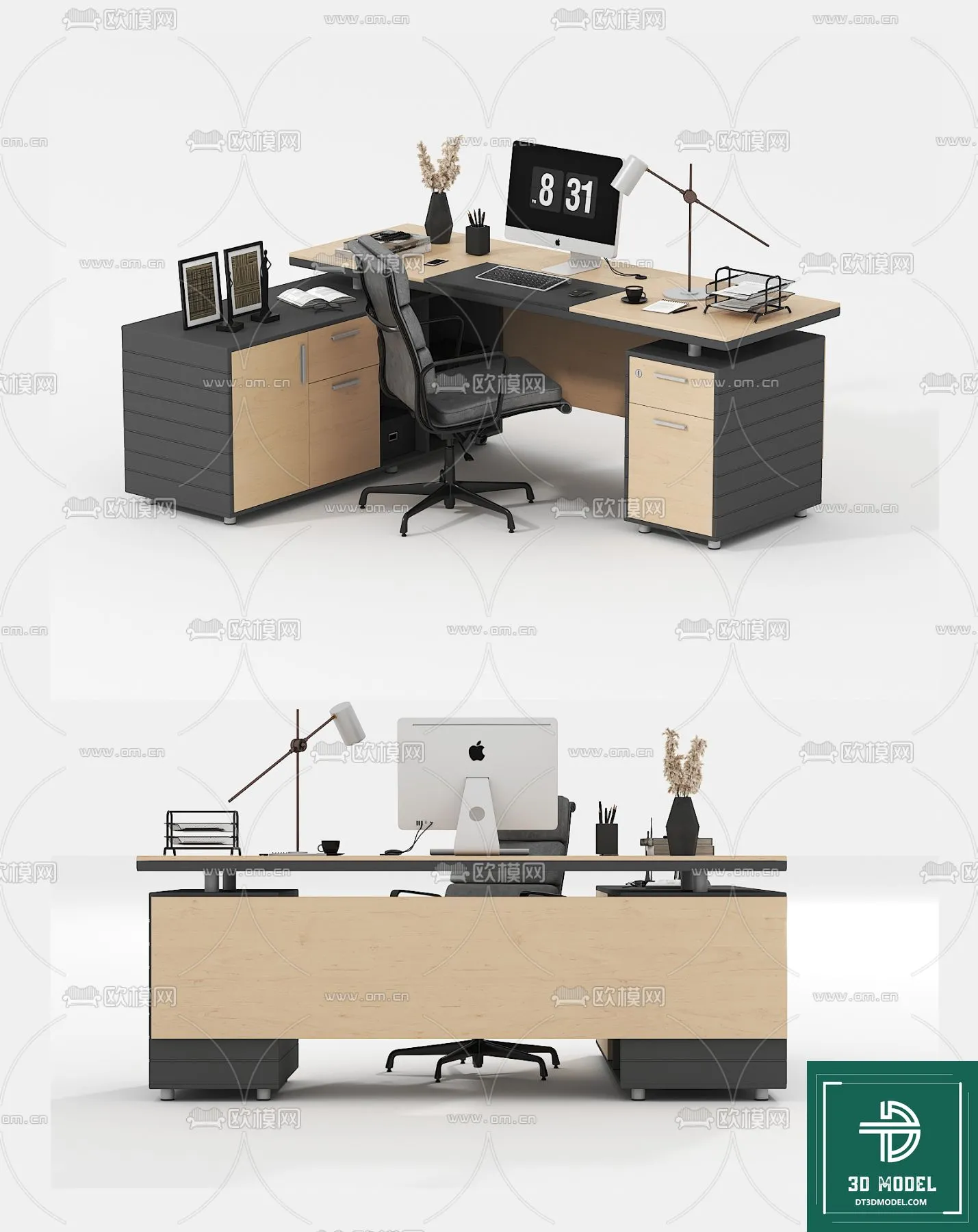 Desk 3D Model for Office - Furniture and Interior Design - 081