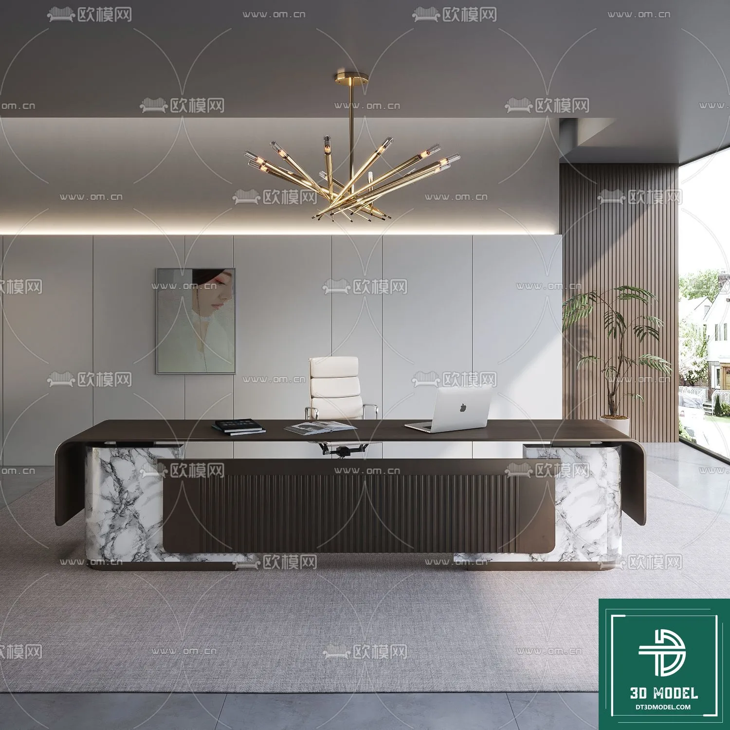 Desk 3D Model for Office - Furniture and Interior Design - 084