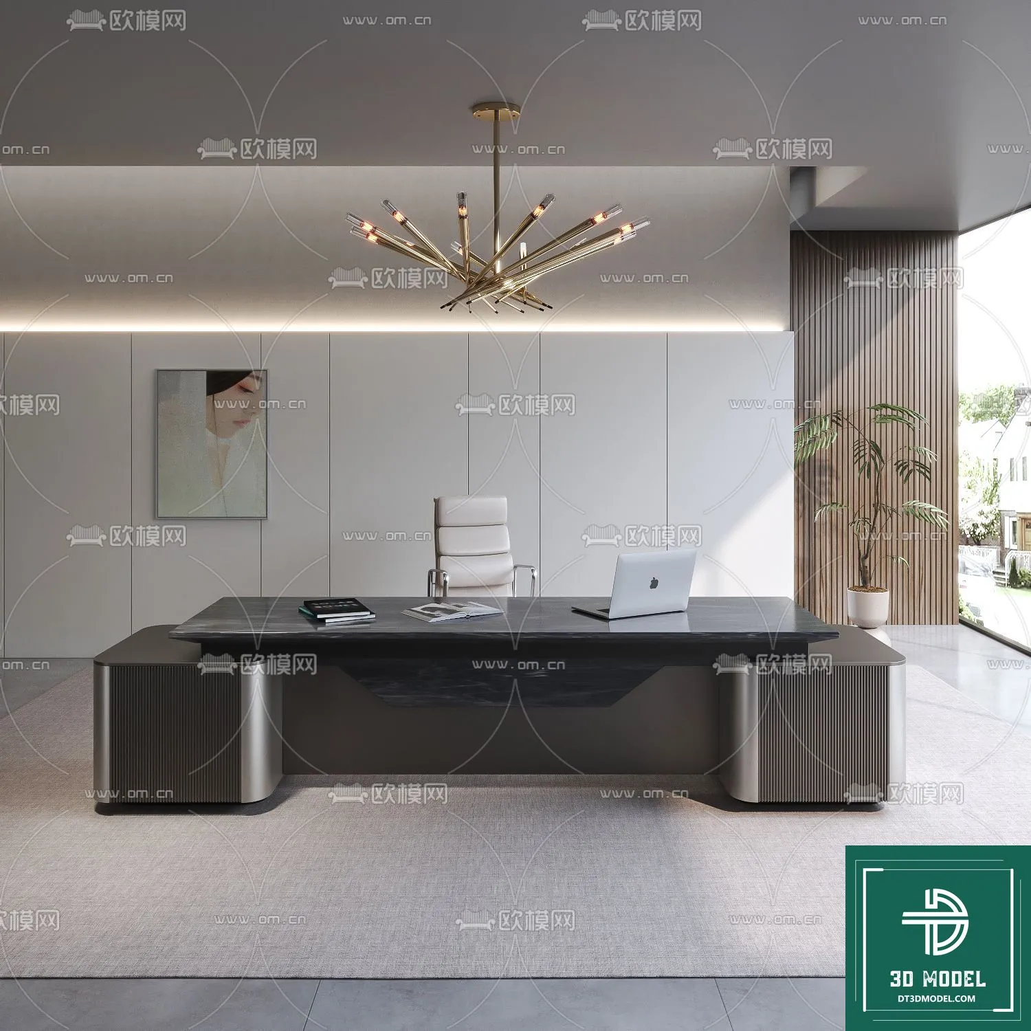 Desk 3D Model for Office - Furniture and Interior Design - 085