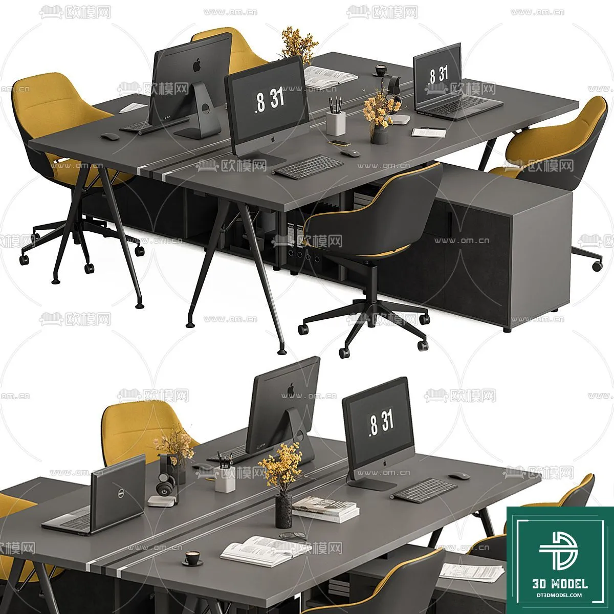 Desk 3D Model for Office - Furniture and Interior Design - 089