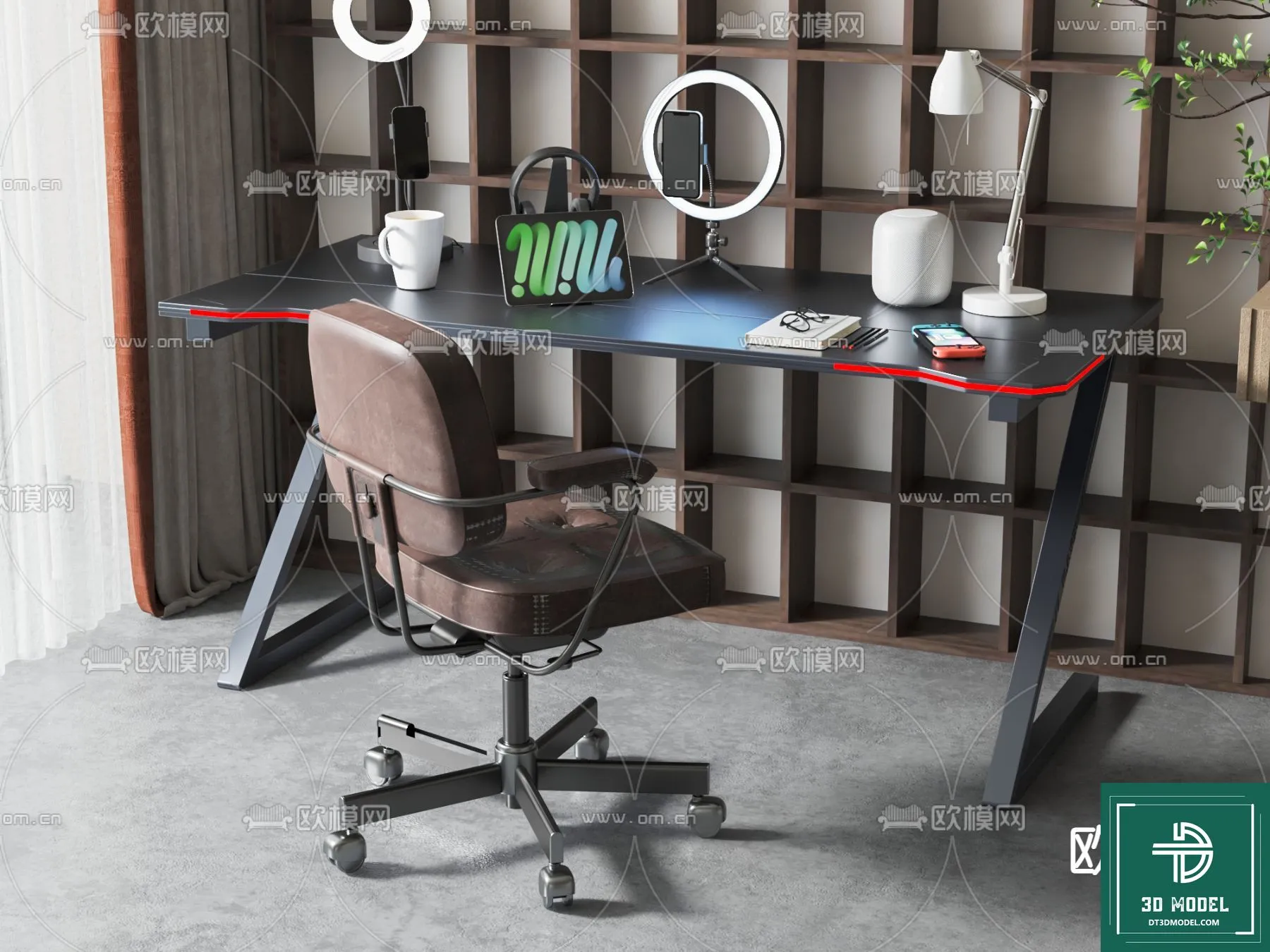 Desk 3D Model for Office - Furniture and Interior Design - 093