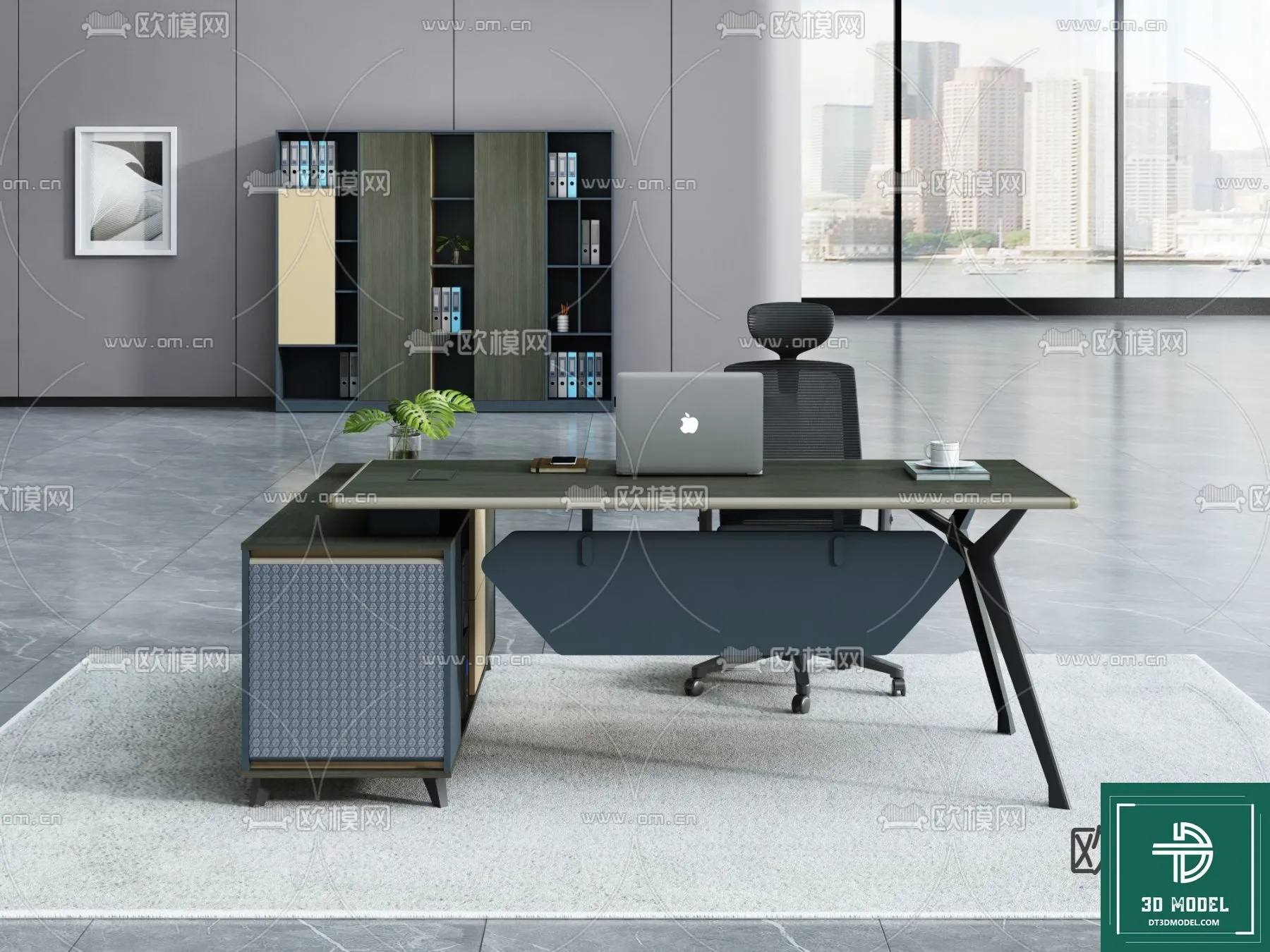 Desk 3D Model for Office - Furniture and Interior Design - 095