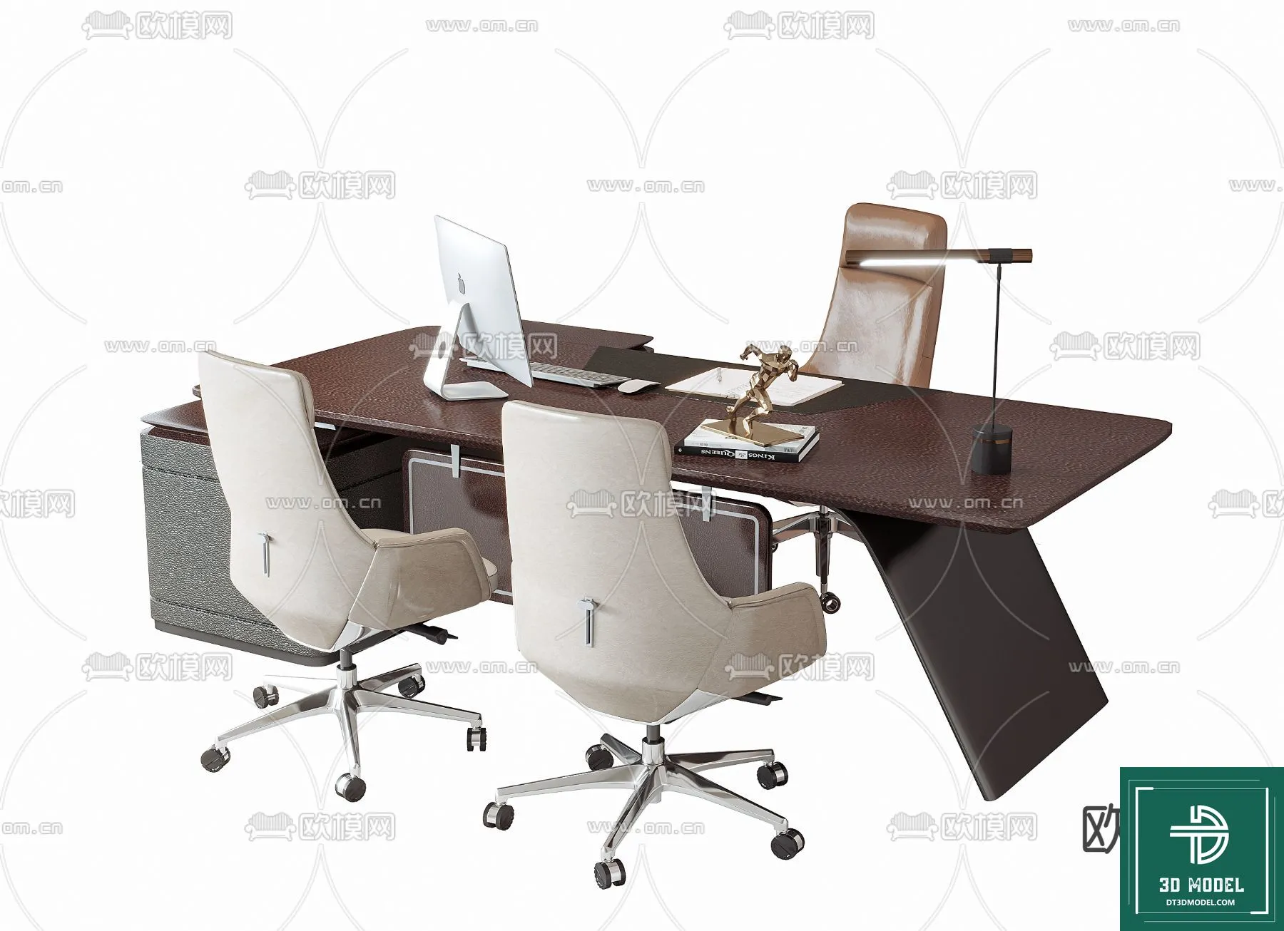 Desk 3D Model for Office - Furniture and Interior Design - 096