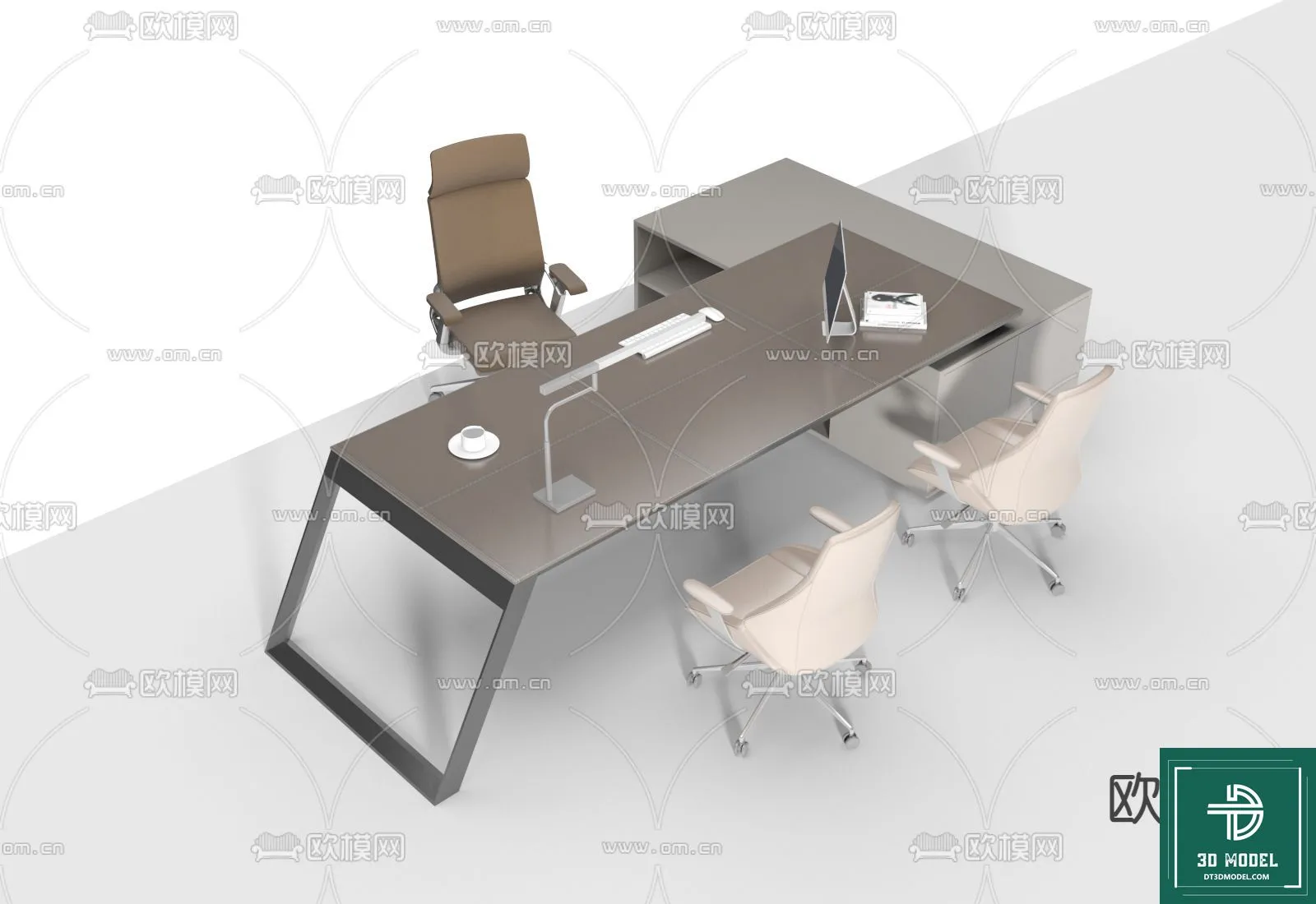 Desk 3D Model for Office - Furniture and Interior Design - 106