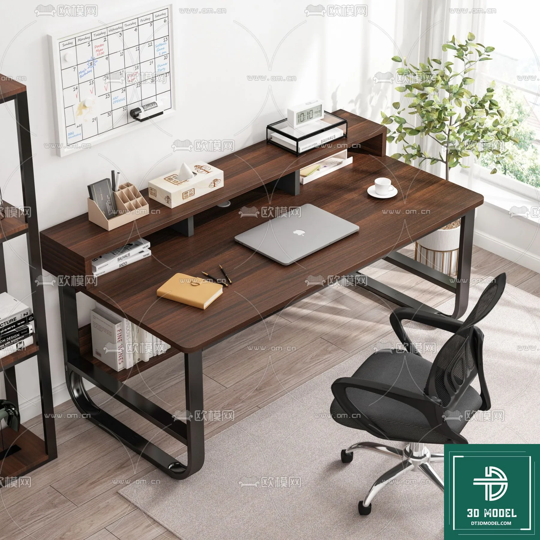 Desk 3D Model for Office - Furniture and Interior Design - 112