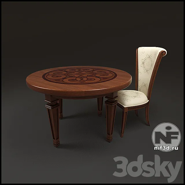 Desk and Chair 3D Model