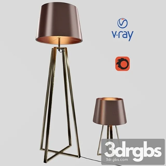 Desk and floor lamps model coffee from the company lucide belgium. 3D Model Free