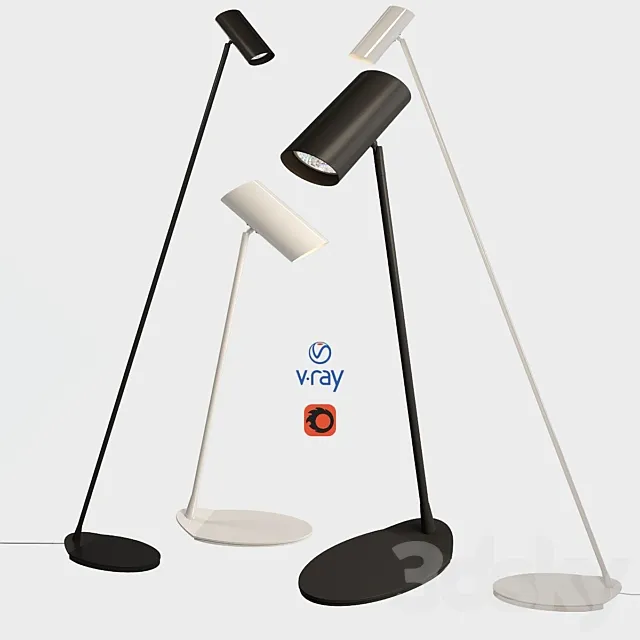 Desk and floor lamps model HESTER from the company LUCIDE Belgium. 3D Model