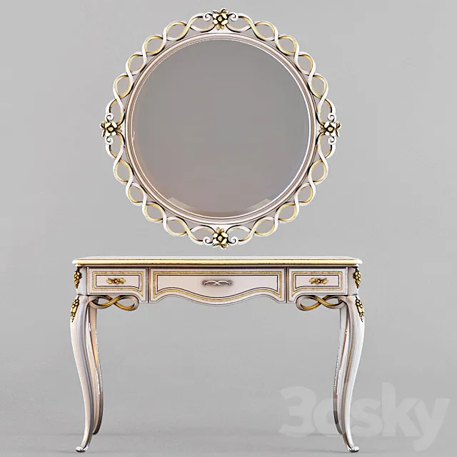 Desk and mirror Forever of Signorini & Coco factory 3D Model