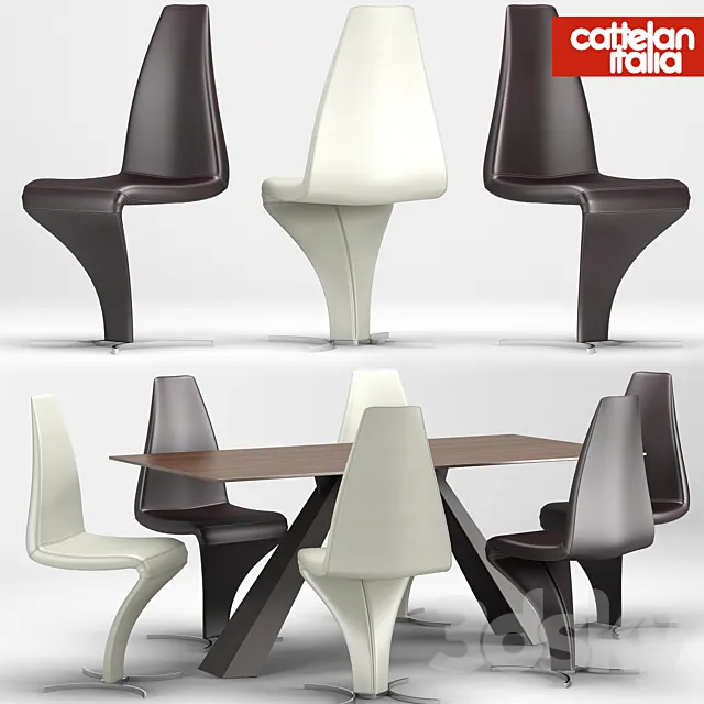 Desk-chair Eliot-betty Cattelan Italia 3D Model