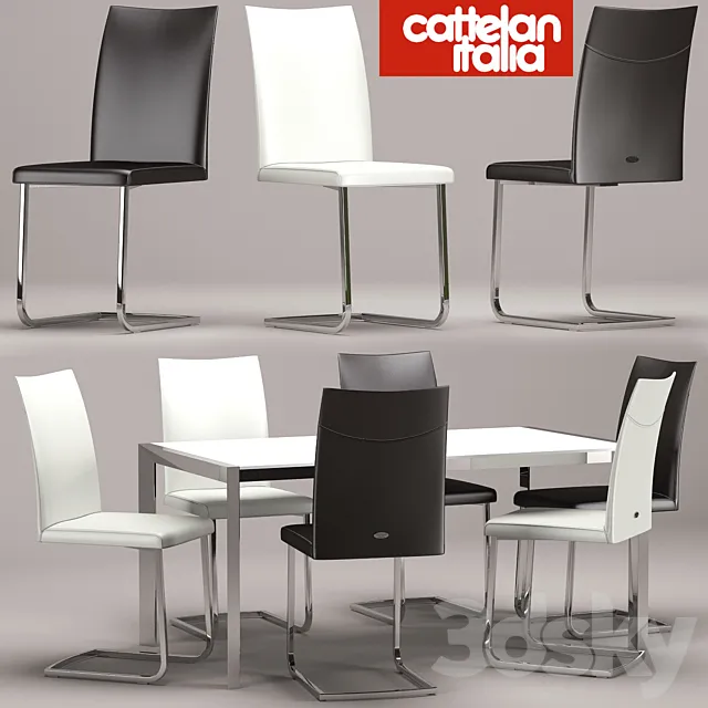 Desk-chair Pedro-Janet Cattalan Italia 3D Model