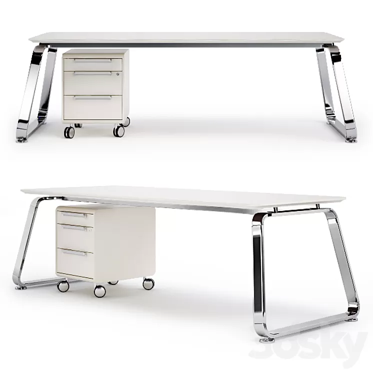 DESK LAS 70’S SCRIVANIE 3D Model