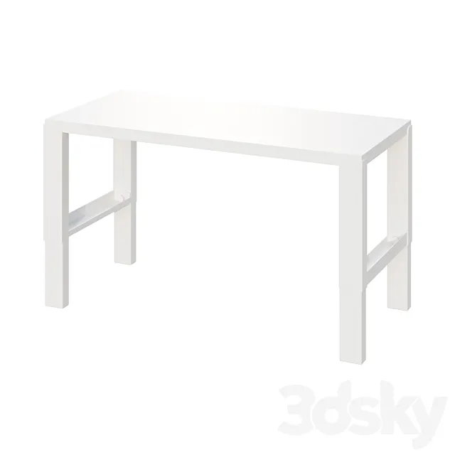 Desk PÅHL POHL Desk white128x58 cm 3D Model