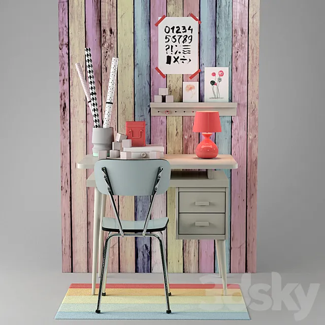 Desk set 3D Model