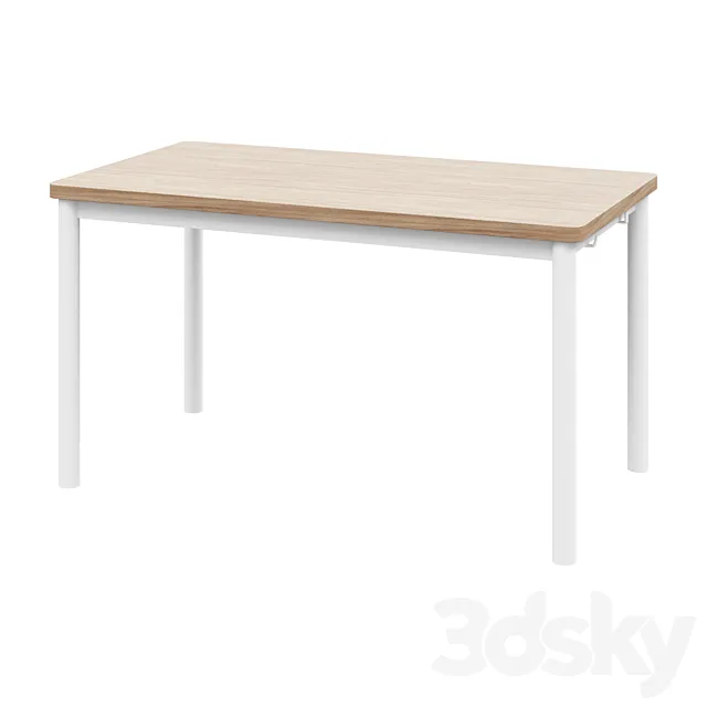 Desk TOMMARYD Table oak veneer bleached_white130x70 cm 3D Model