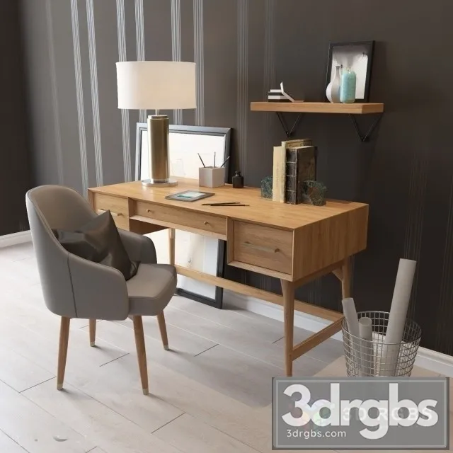 Desk Westelm 3D Model Free