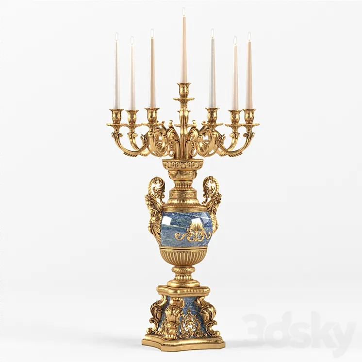 Desktop Classic Candle Holder BALDI 3D Model Free