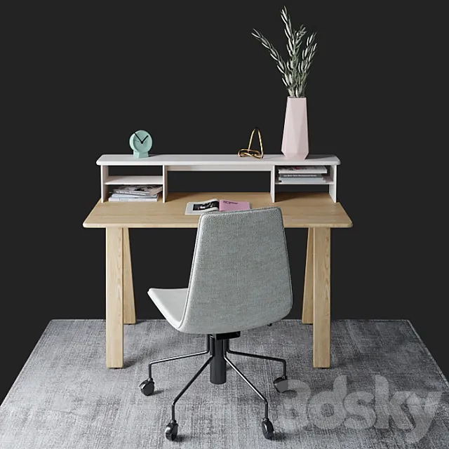Desktop "Kaira Desk" by "West Elm" 3DModel