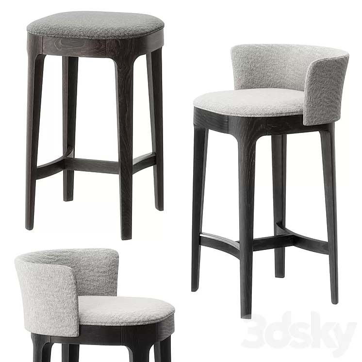 Devon barstool by Molteni 3D Model Free