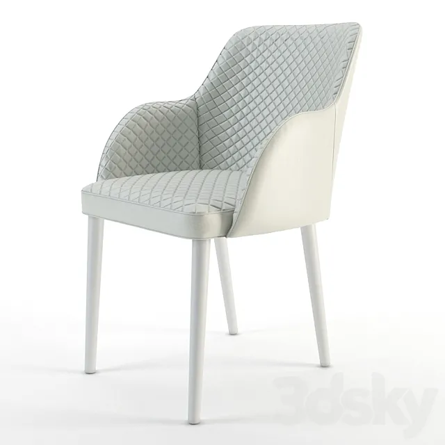 Devon Club Chair White 3D Model