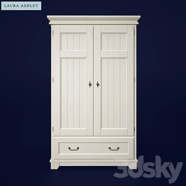 Devon Dove Grey Wardrobe - 2 Doors 3DModel