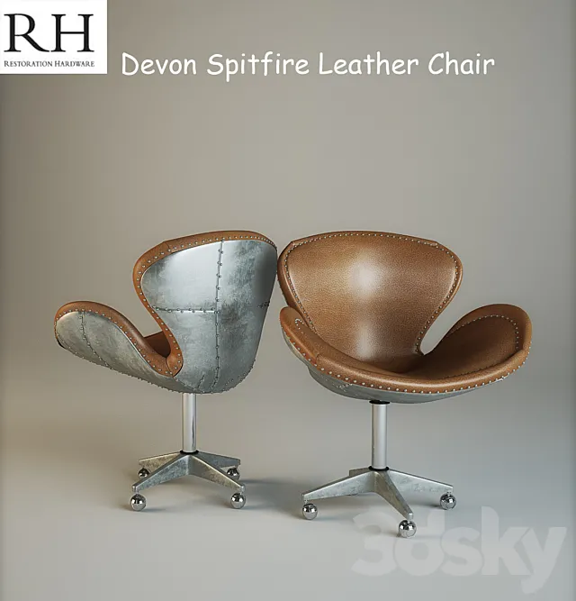 Devon seat Spitfire Leather Chair 3D Model