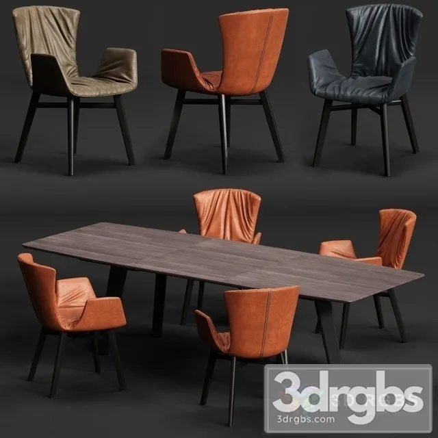 Dexter Armchair Fontana Table 3D Model Free