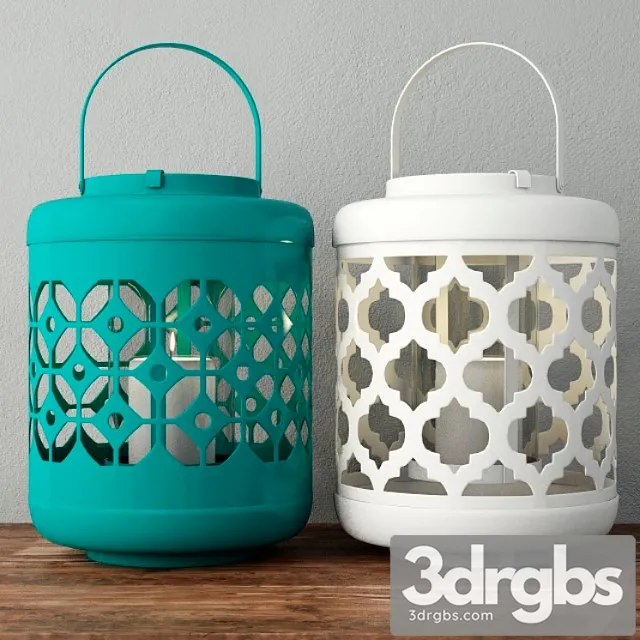 Dharma metal lantern set 3D Model Free