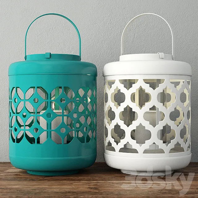 Dharma Metal Lantern Set 3D Model