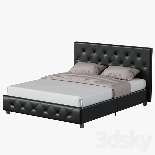 DHP Dakota Upholstered Platform Bed 3D Model