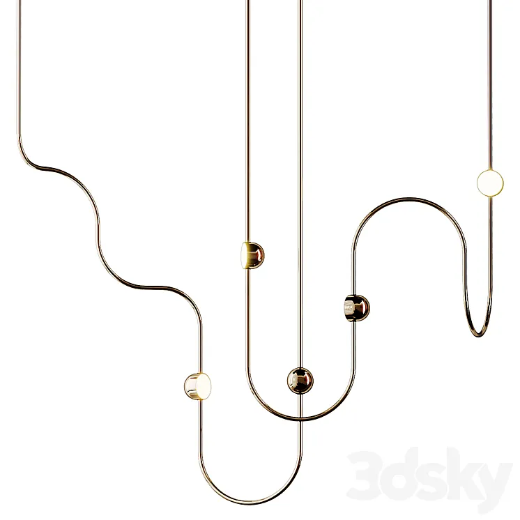 DIA CURVED 3 Pendant lamp Ovature Studios 3D Model Free