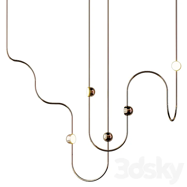 DIA CURVED 3 Pendant lamp Ovature Studios 3DModel
