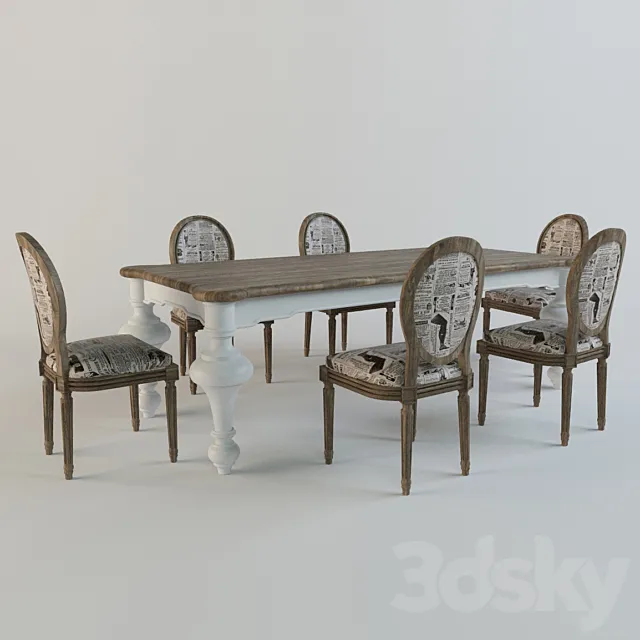 Dialma Brown Table Set 3D Model